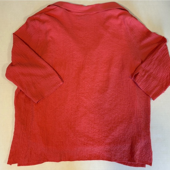 Alfred Dunner coral 3/4 sleeve blouse with white tank top size 2X - Picture 3 of 5